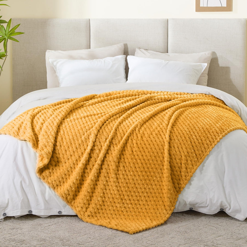 Mustard Yellow Throw Blanket for Couch (Mustard Yellow / Throw(50"x60"))