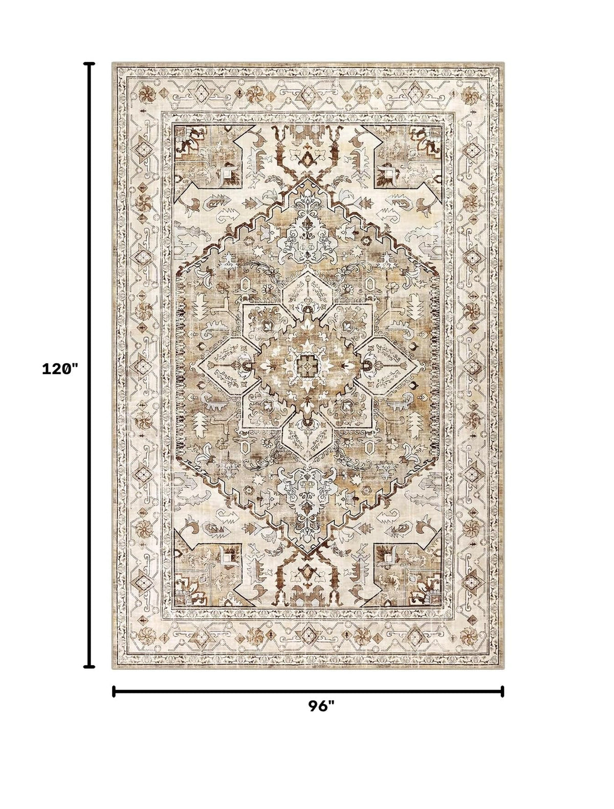 Area Rug 8x10 (8' x 10' / Beige Brown)