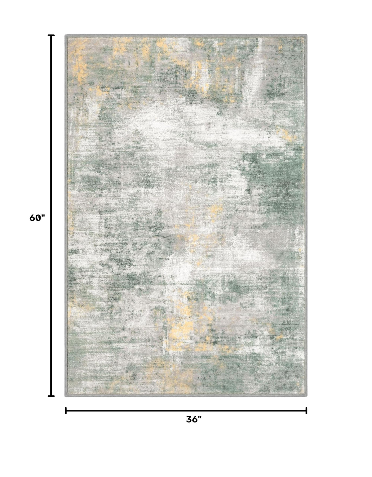 Abstract Area Rug 3x5 Ft Washable Rugs for Entryway Indoor (Light Green/Gray/Orange / 3' x 5' (Rectangular))