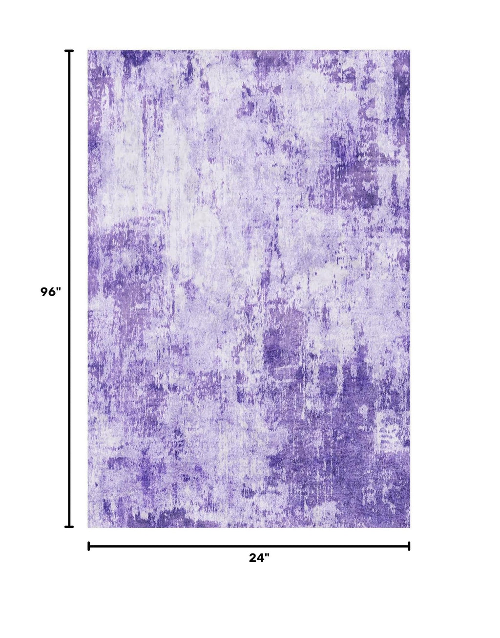 Washable Runner 2'x8' Abstract Area Rug for Hallway Purple (Purple/Gray/Pink/White / 2' x 8' (Runner))