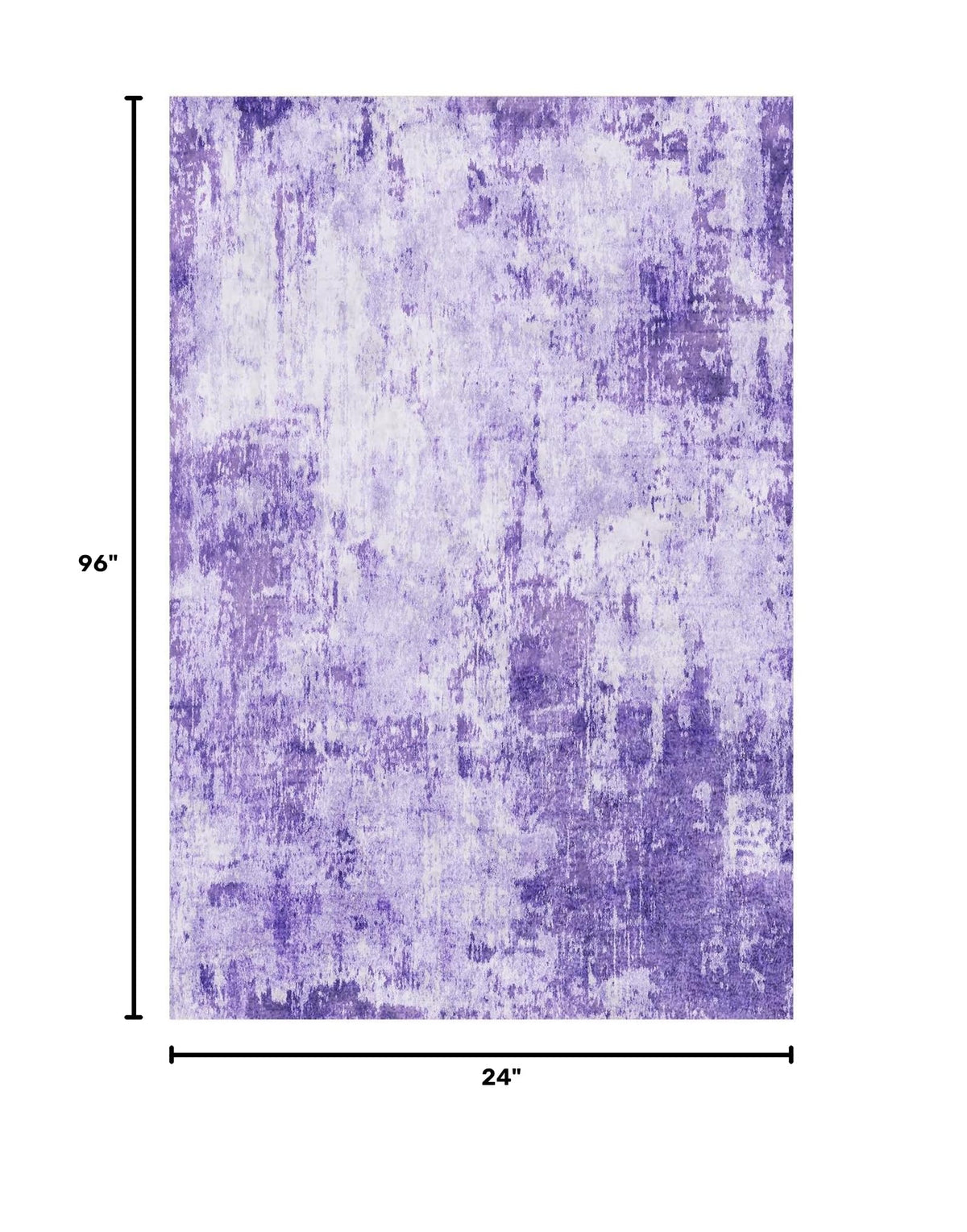 Washable Runner 2'x8' Abstract Area Rug for Hallway Purple (Purple/Gray/Pink/White / 2' x 8' (Runner))