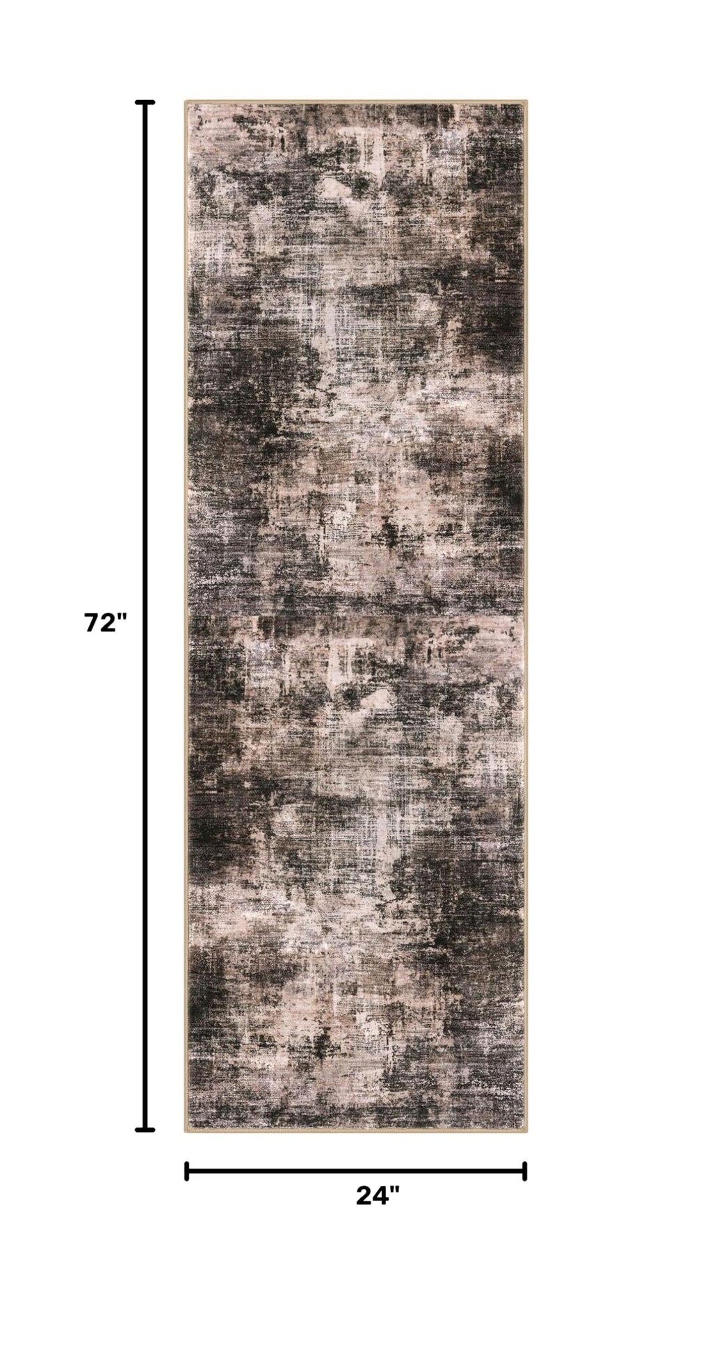 Abstract Runner Rug 2x6 Ft Washable Runners for Hallways (Brown/Rust / 2' x 6' (Rectangular))