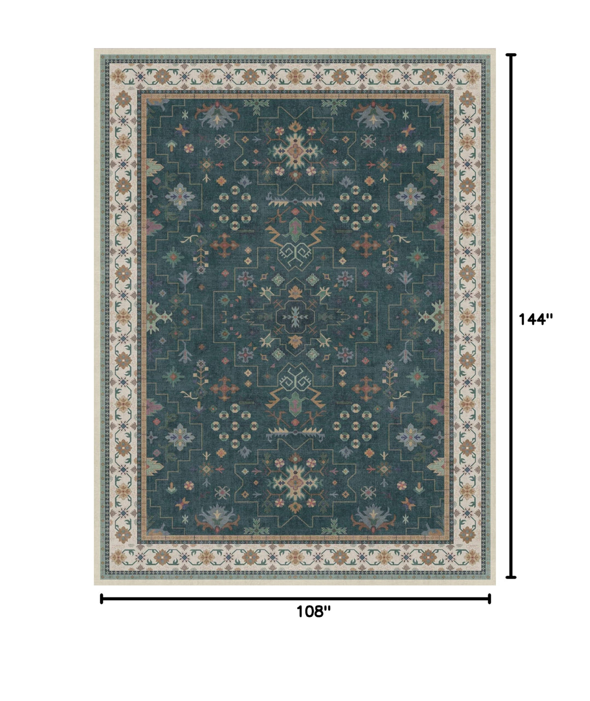 Dark Green Vintage Living Room Rug 9x12 (9' x 12' (Rectangular) / Dark Green)