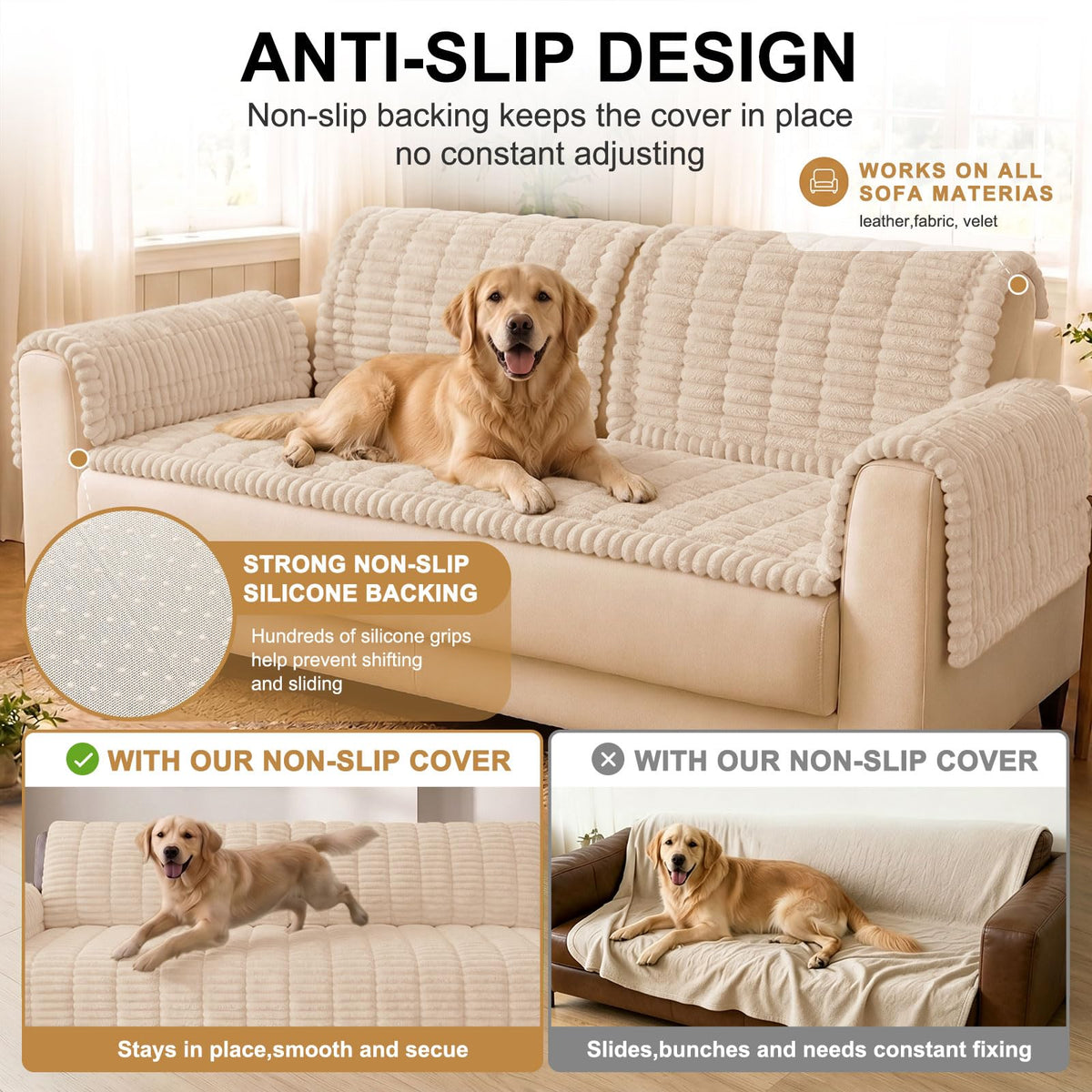 Couch Cover for Dogs (Apricot / 27.6"x70.9")