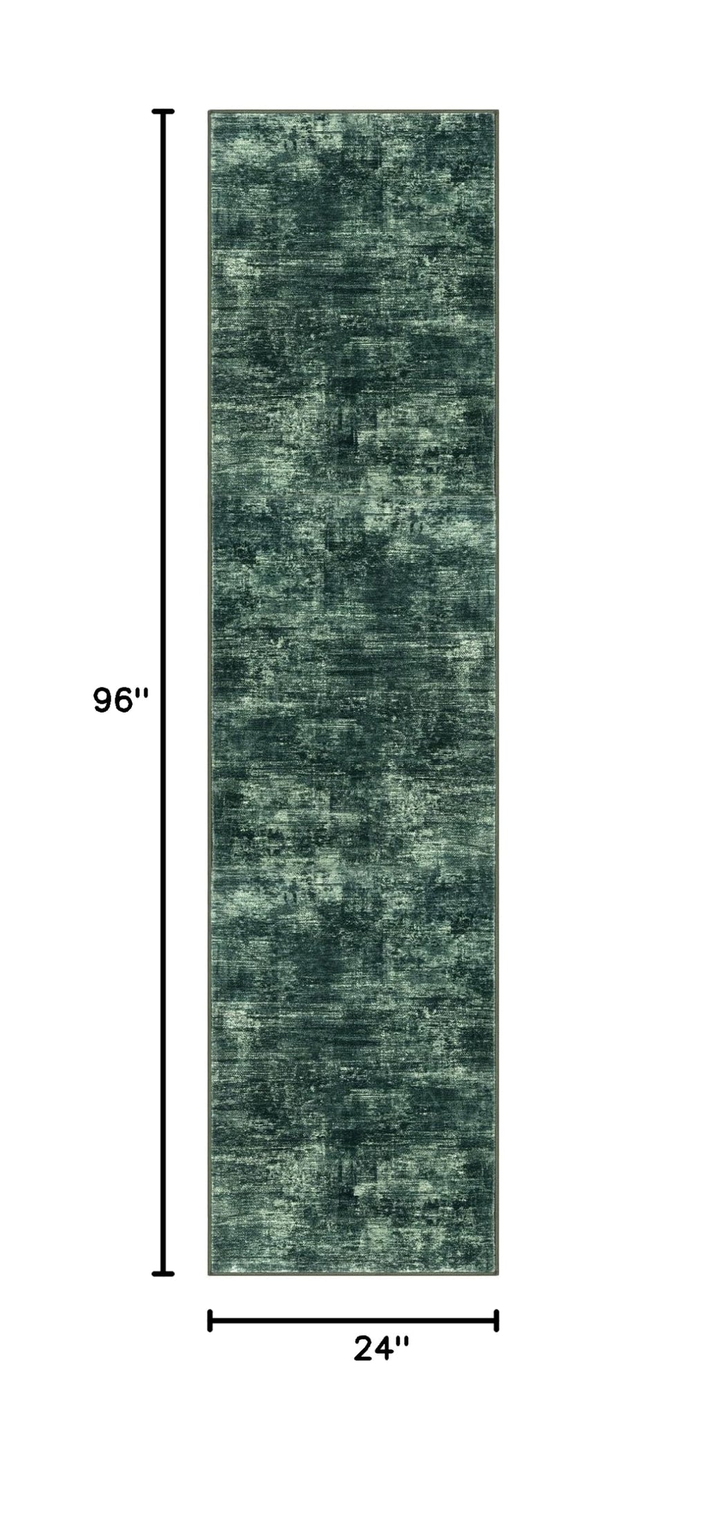 Abstract Runner Rug 2x8 Ft Washable Runners for Hallways (Dark Green / 2' x 8' (Rectangular))