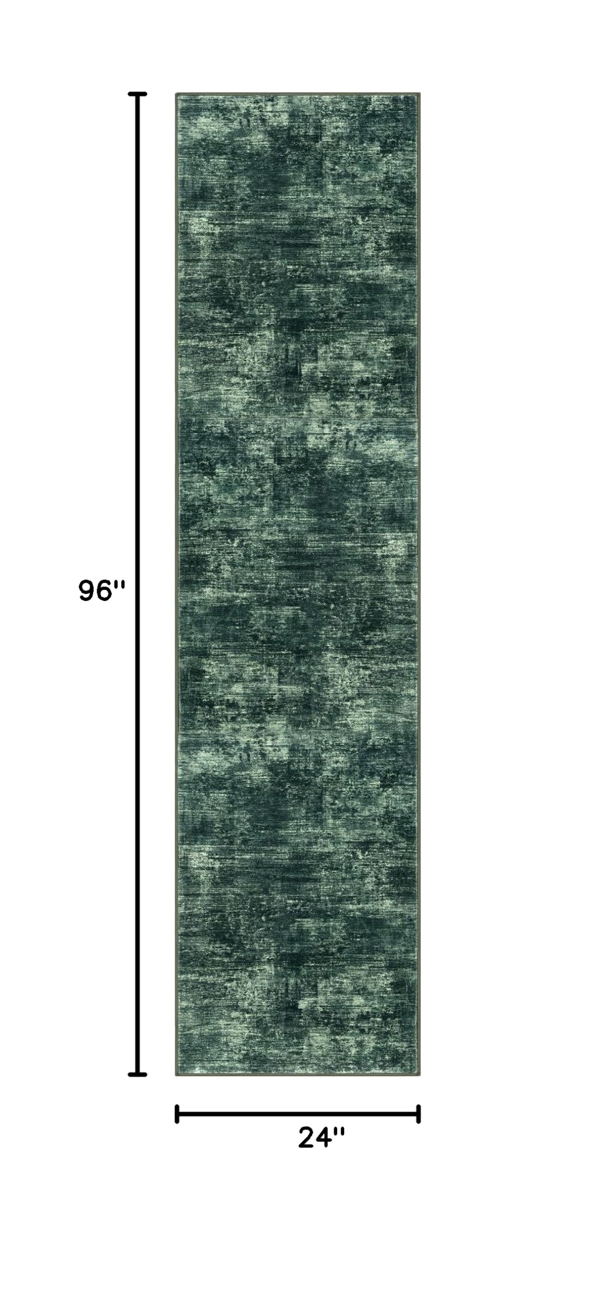 Abstract Runner Rug 2x8 Ft Washable Runners for Hallways (Dark Green / 2' x 8' (Rectangular))