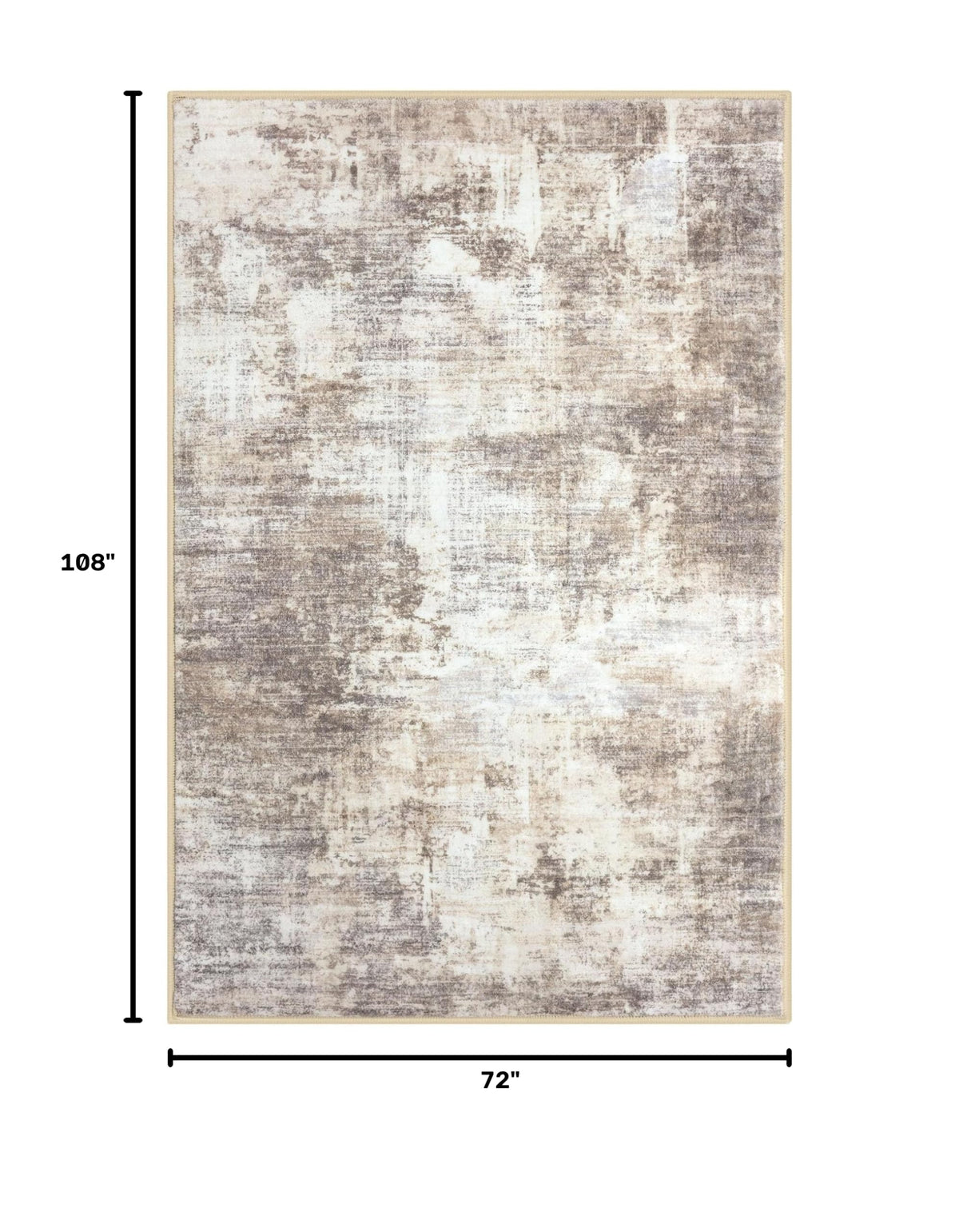 Abstract Area Rugs 6x9 Ft Washable Rugs for Living Room (Gold/Yellow/Brown/Beige/White / 6' x 9' (Rectangular))