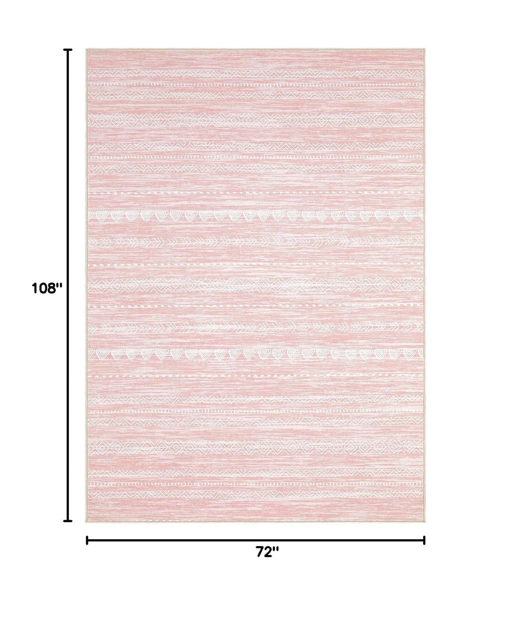 Boho 6x9 Area Rug Living Room Rugs Machine Washable Pink (Pink / 6' X 9' (Rectangular))