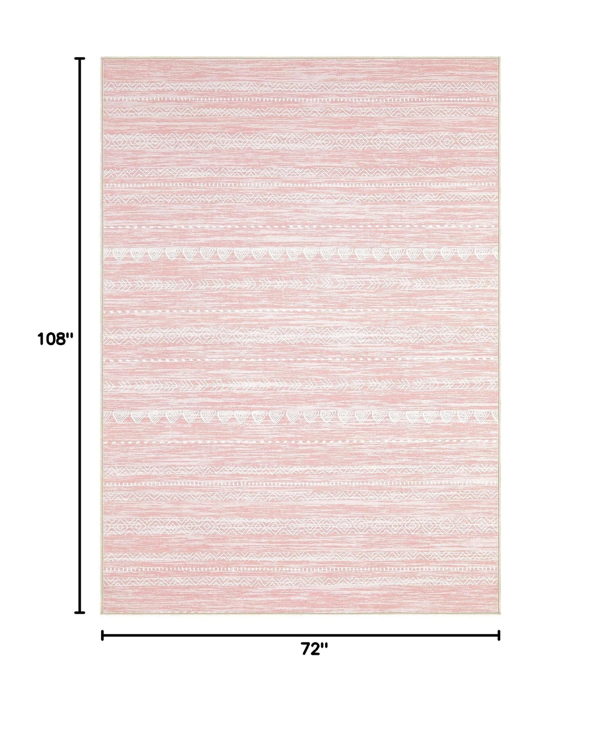 Boho 6x9 Area Rug Living Room Rugs Machine Washable Pink (Pink / 6' X 9' (Rectangular))