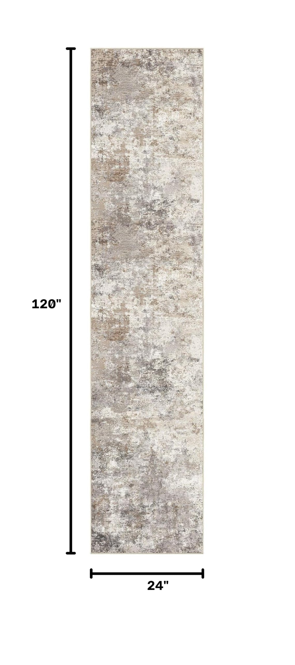 2x10 Washable Runner Rug for Hallway (Brown Grey / 2' x 10' (Runner))