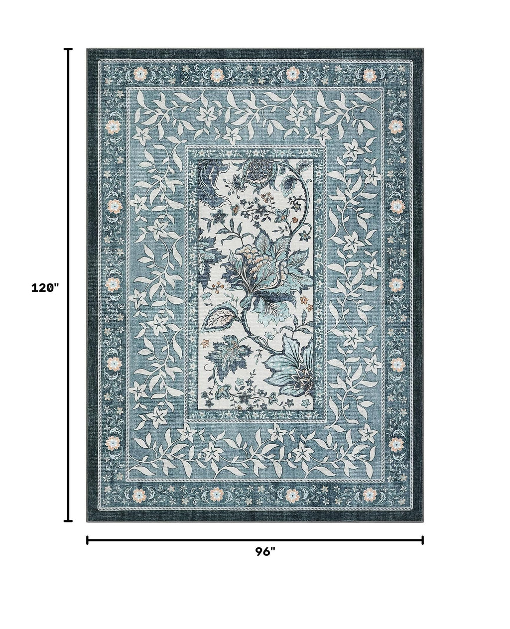Provence 8x10 Area Rugs for Living Room (Oriental Misty Blue / 8' x 10' (Rectangular))