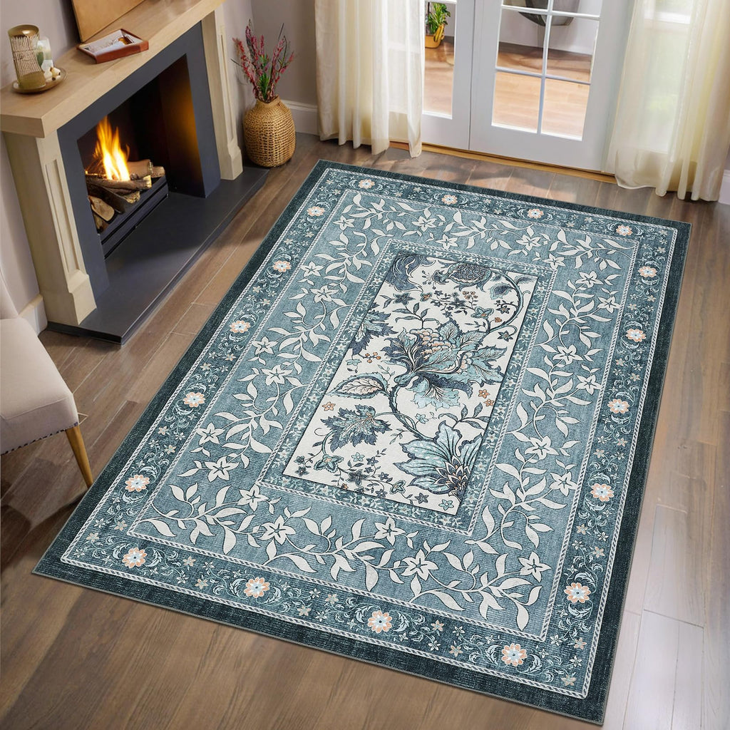 Area Rug (Oriental Misty Blue / 7' x 10' (Rectangular))