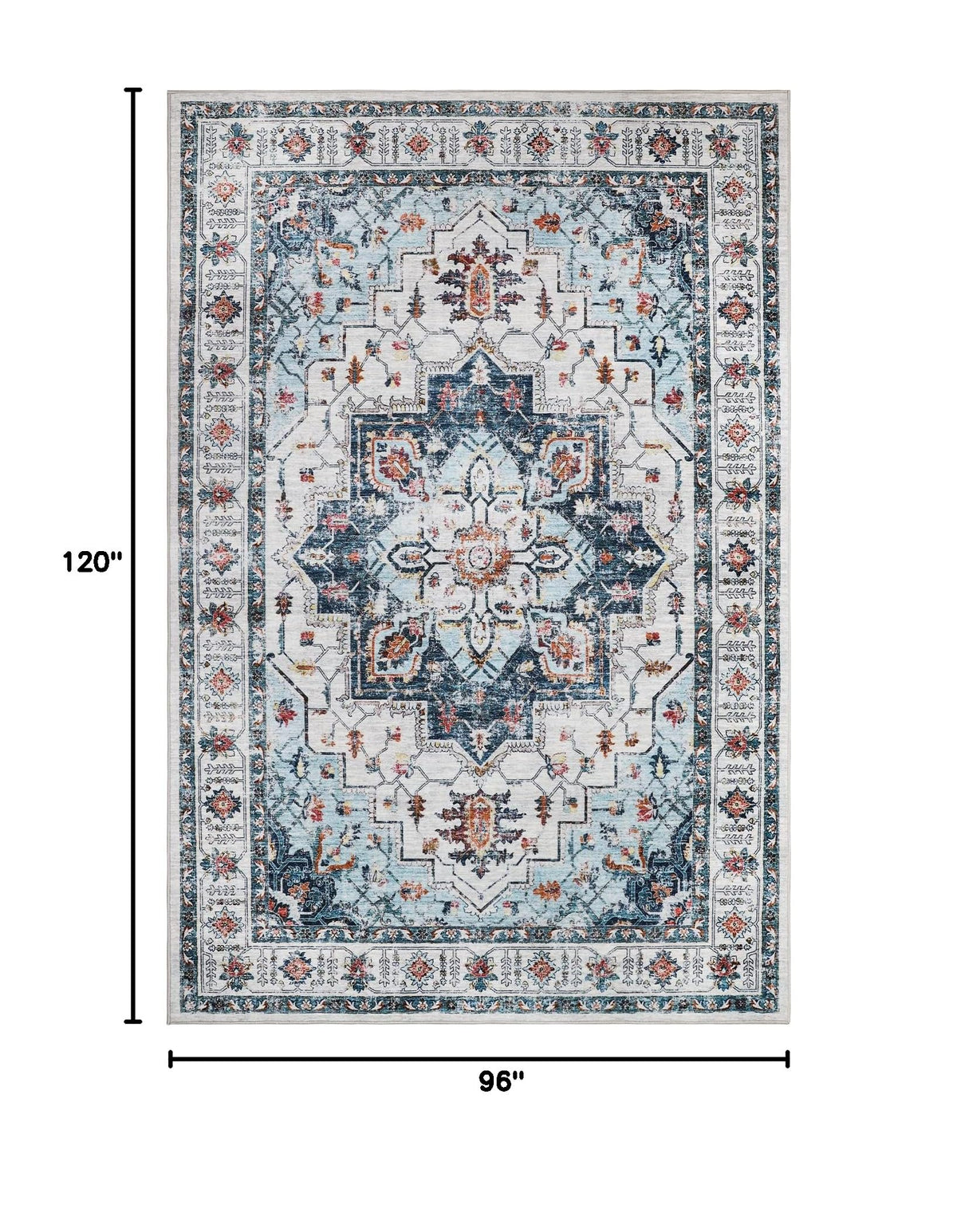 8x10 Area Rugs for Living Room (Blue / 8' x 10' (Rectangular))