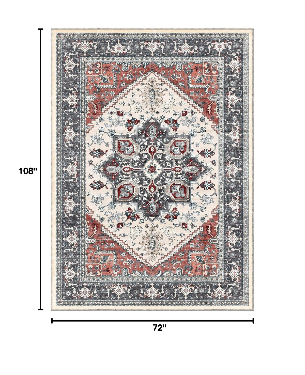 Soft Area Rugs 6x9 (6' x 9' (Rectangular) / Black & Red)