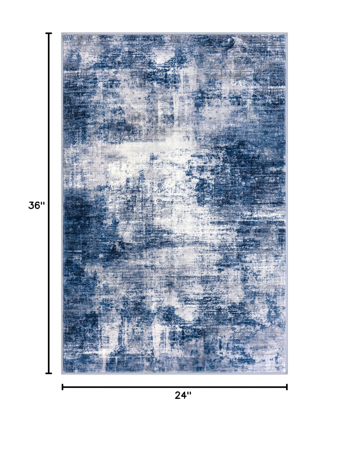 Small Abstract Area Rug 2x3 Ft Entryway Rugs Washable Door Mat Indoor Entrance (Navy/Grey/White / 2' x 3' (Rectangular))