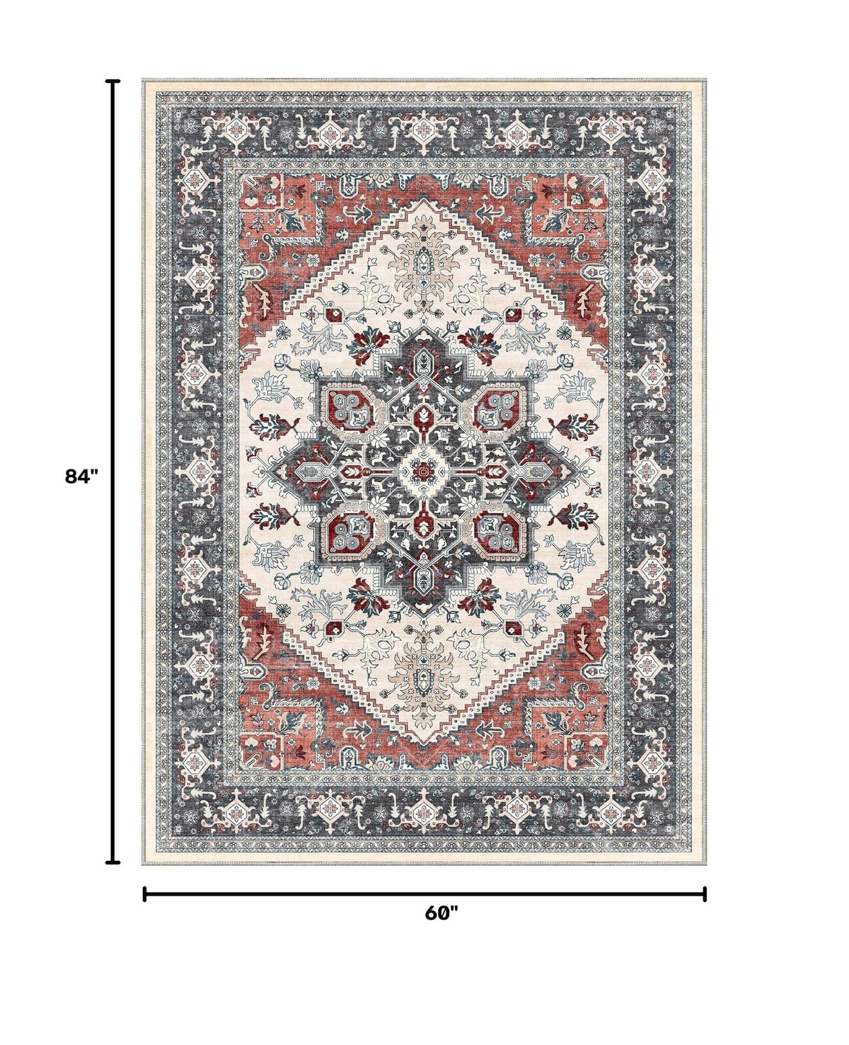 Soft Area Rugs 5x7 (5' x 7' (Rectangular) / Black & Red)