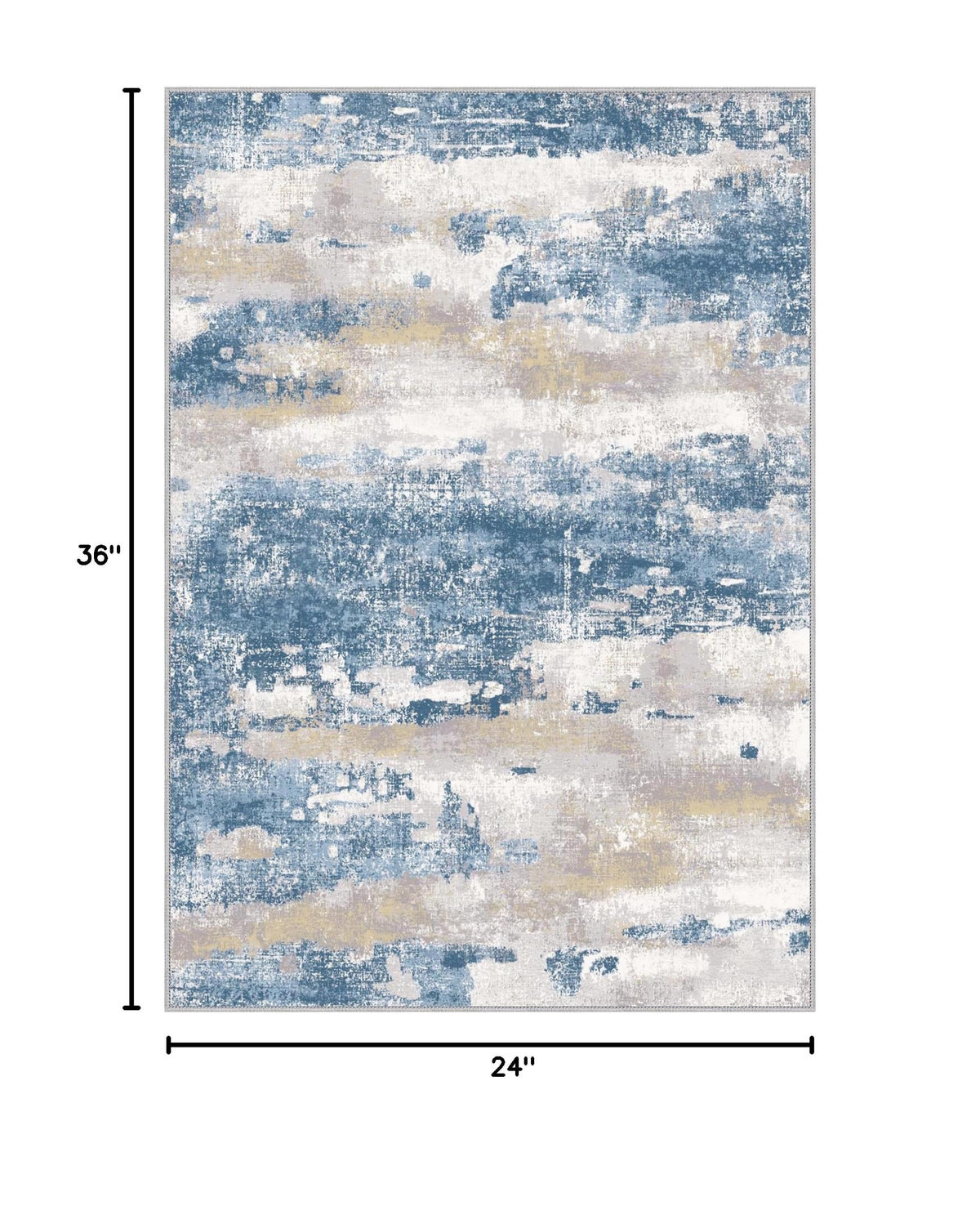 2x3 Area Rugs for Entryway (Blue Cream / 2' x 3' (Rectangular))