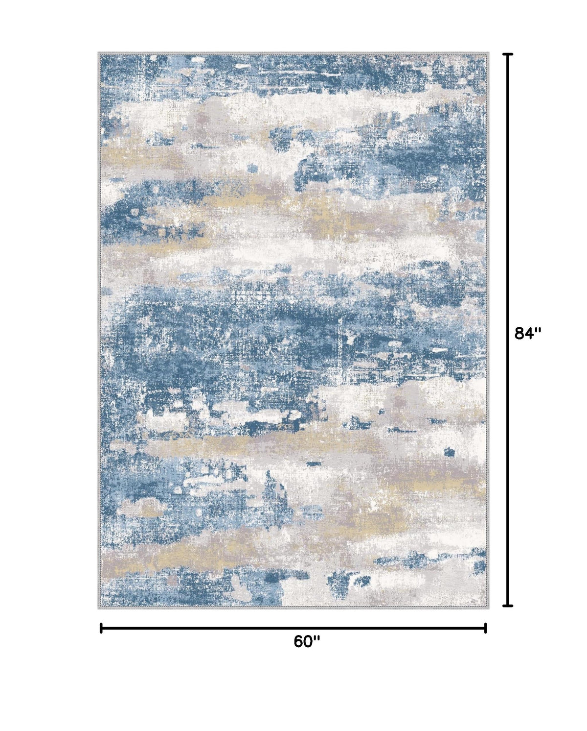 5x7 Area Rugs for Bedroom (Blue Cream / 5' x 7' (Rectangular))