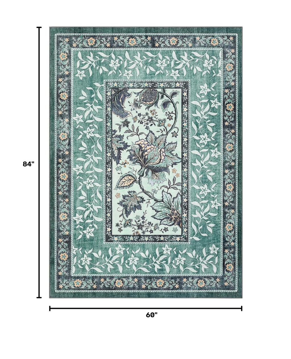 Teal Washable 5x7 Area Rugs (Teal / 5' x 7' (Rectangular))
