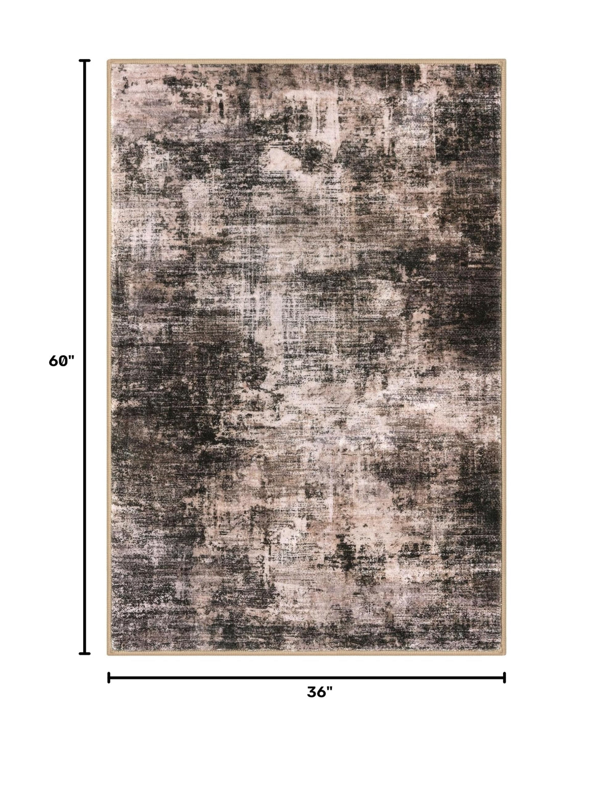 Abstract Area Rug 3x5 Ft Washable Rugs for Entryway Indoor (Brown/Rust / 3' x 5' (Rectangular))