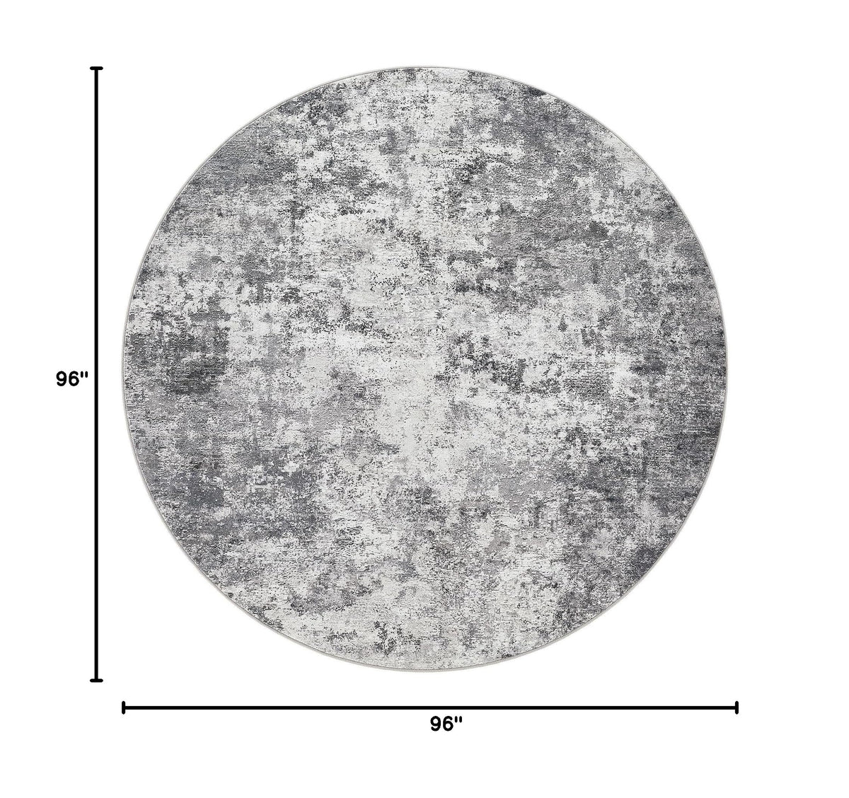 8ft Round Area Rug Living Room Rugs (Grey / 8' (Round))