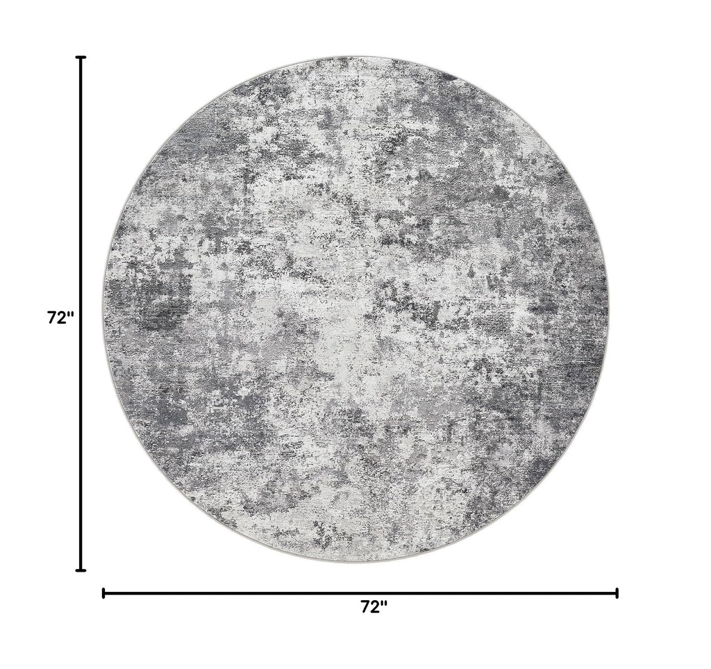 6ft Round Area Rug Living Room Rugs (Grey / 6' (Round))