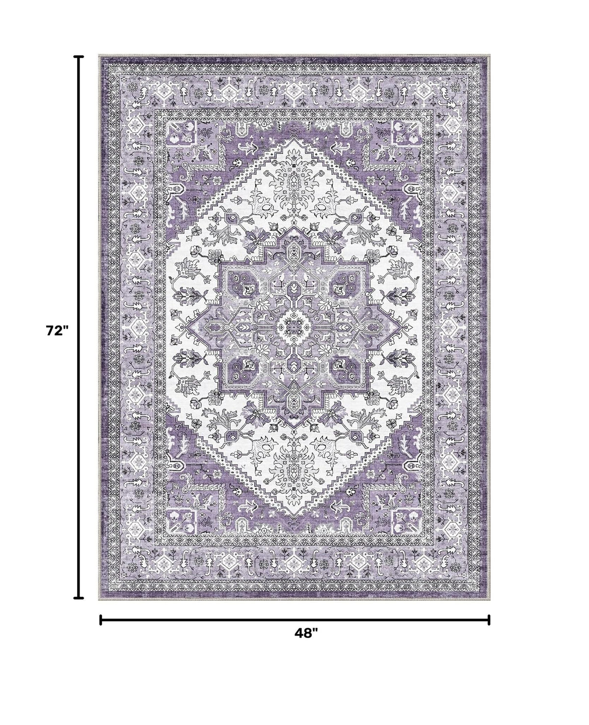 Soft Area Rugs 4x6 (4' x 6' (Rectangular) / Purple)