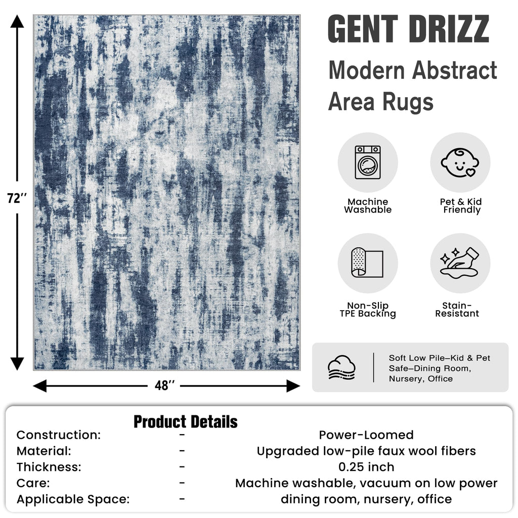 4x6 Area Rugs for Living Room (Blue Grey / 4' x 6' (Rectangular))