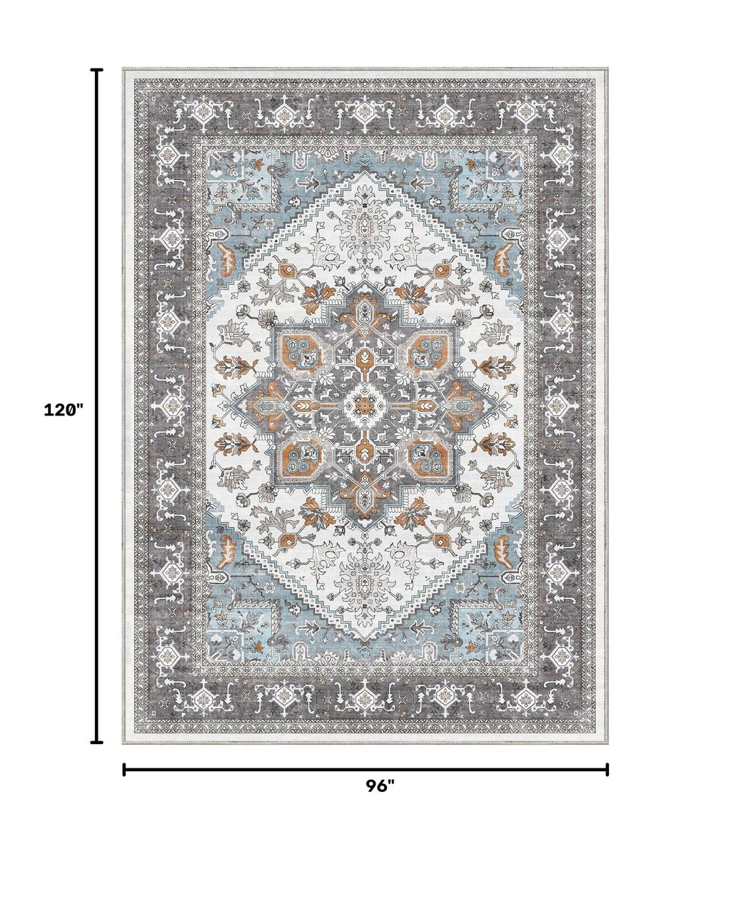 Soft Area Rugs 8x10 (8' x 10' (Rectangular) / Grey & Yellow)