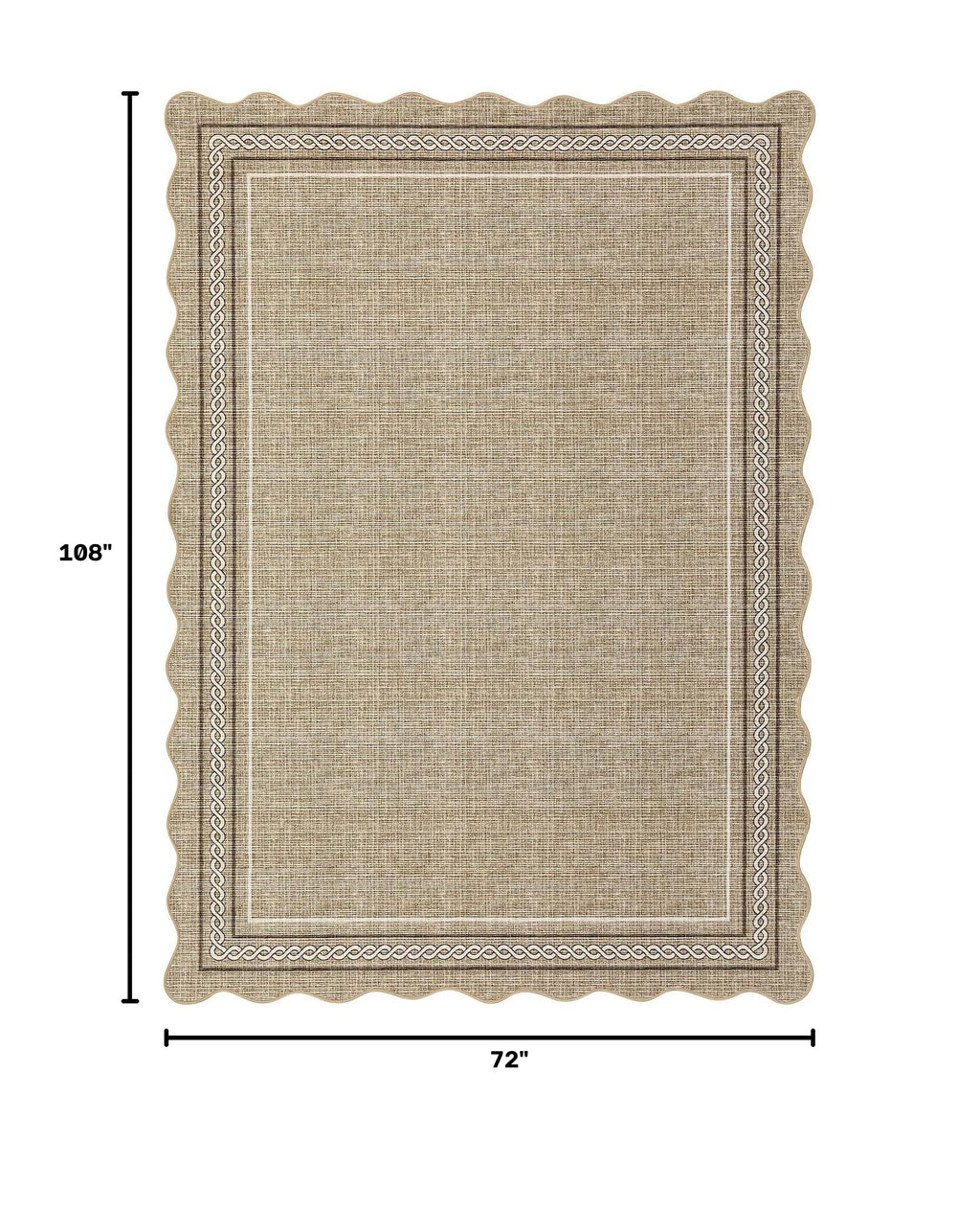 Washable Area Rug 6x9 Rug for Living Room Non Slip (Jute Color / 6' x 9' (Rectangular))