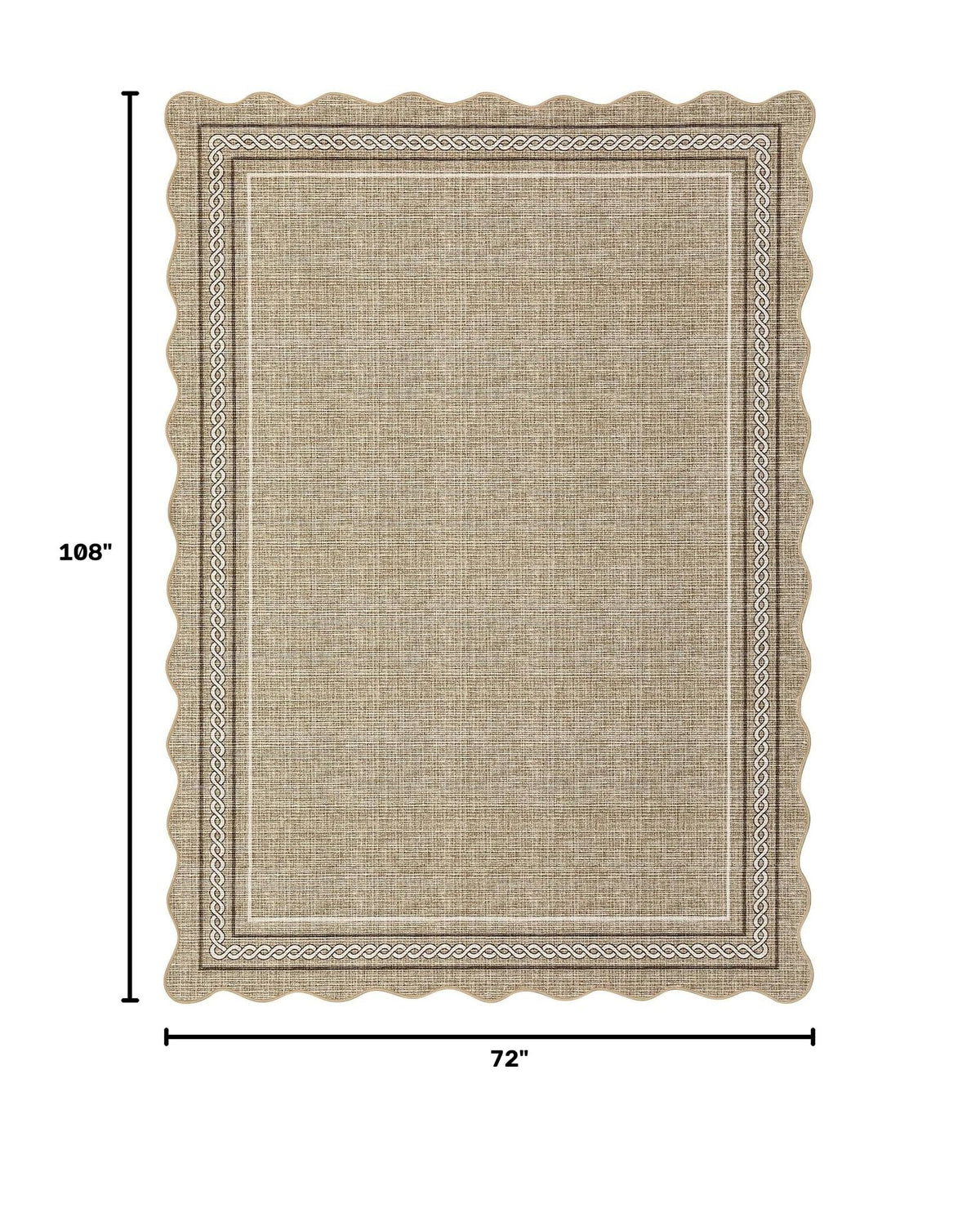 Washable Area Rug 6x9 Rug for Living Room Non Slip (Jute Color / 6' x 9' (Rectangular))