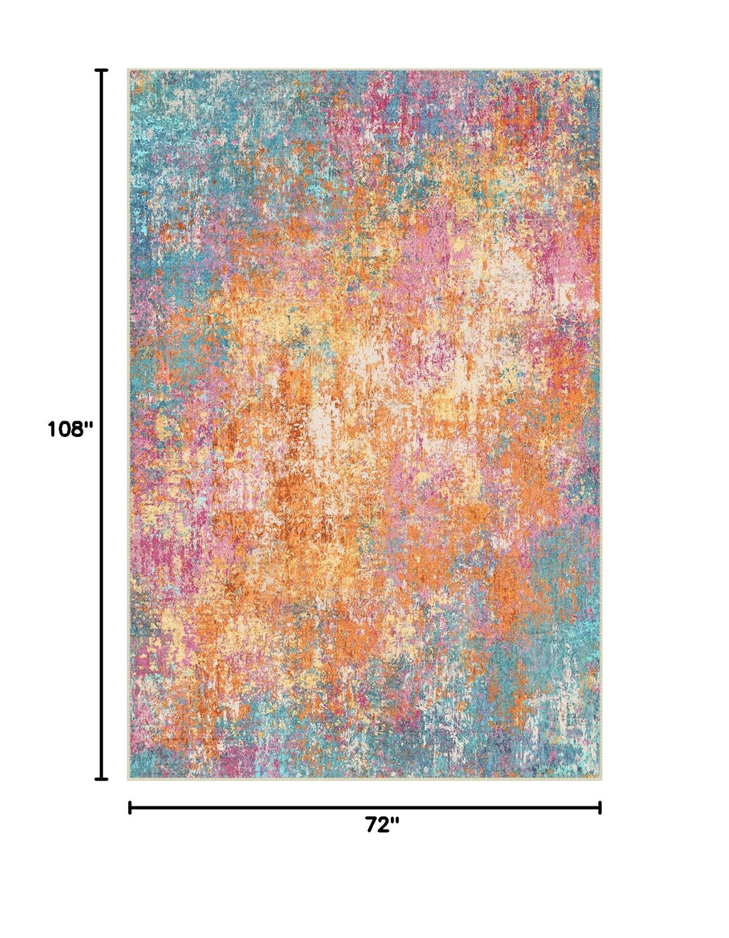 Washable 6'x9' Abstract Area Rug for Living Room Starlight (Starlight / 6' x 9' (Rectangular))