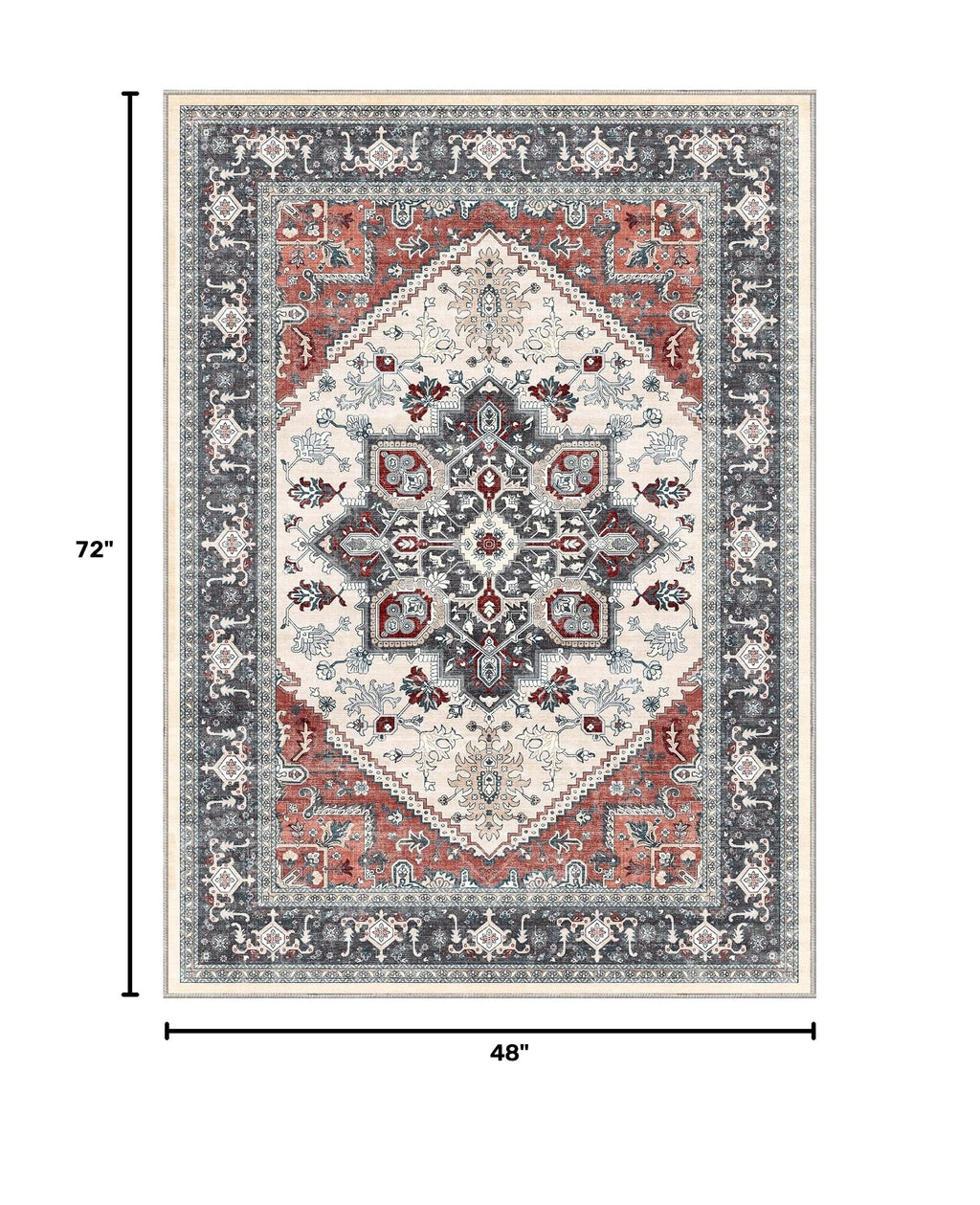 Soft Area Rugs 4x6 (4' x 6' (Rectangular) / Black & Red)