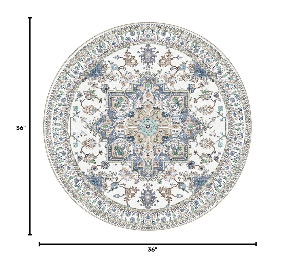 Soft Area Rugs 3' (3' (Round) / Purple & Cream)