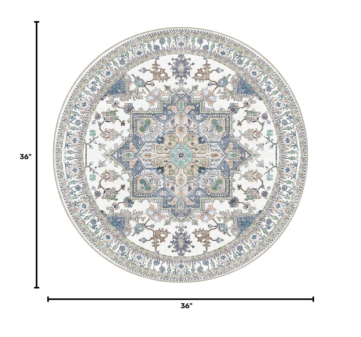 Soft Area Rugs 3' (3' (Round) / Purple & Cream)