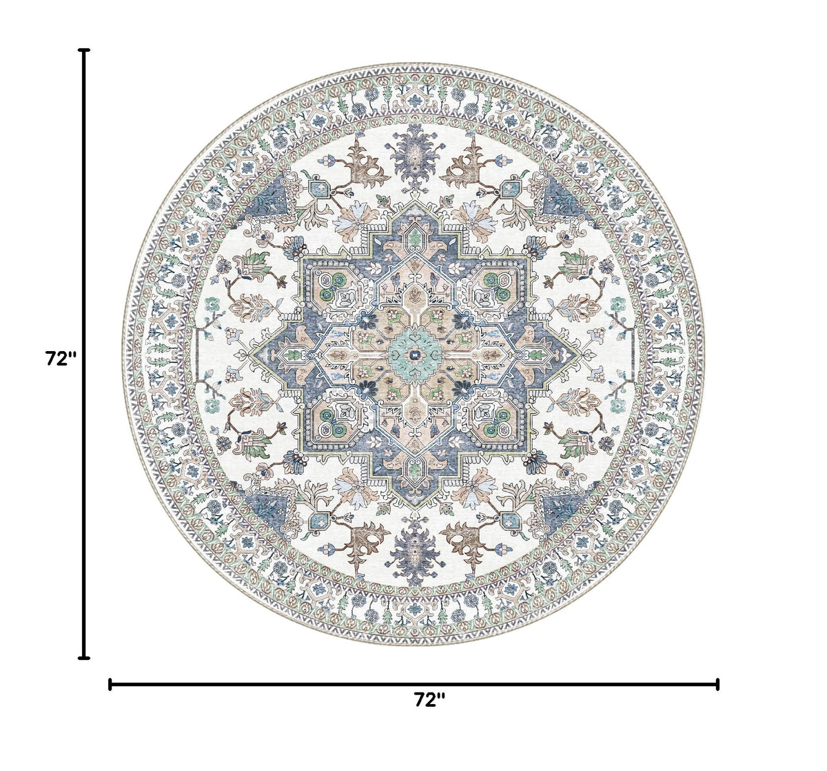 Soft Area Rugs 6' (6' (Round) / Purple & Cream)