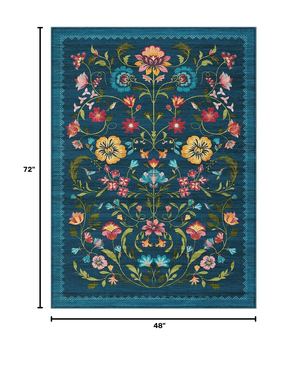 Washable Rug 4x6 Area Rugs for Living Room (C Blue / 4' x 6' (Rectangular))
