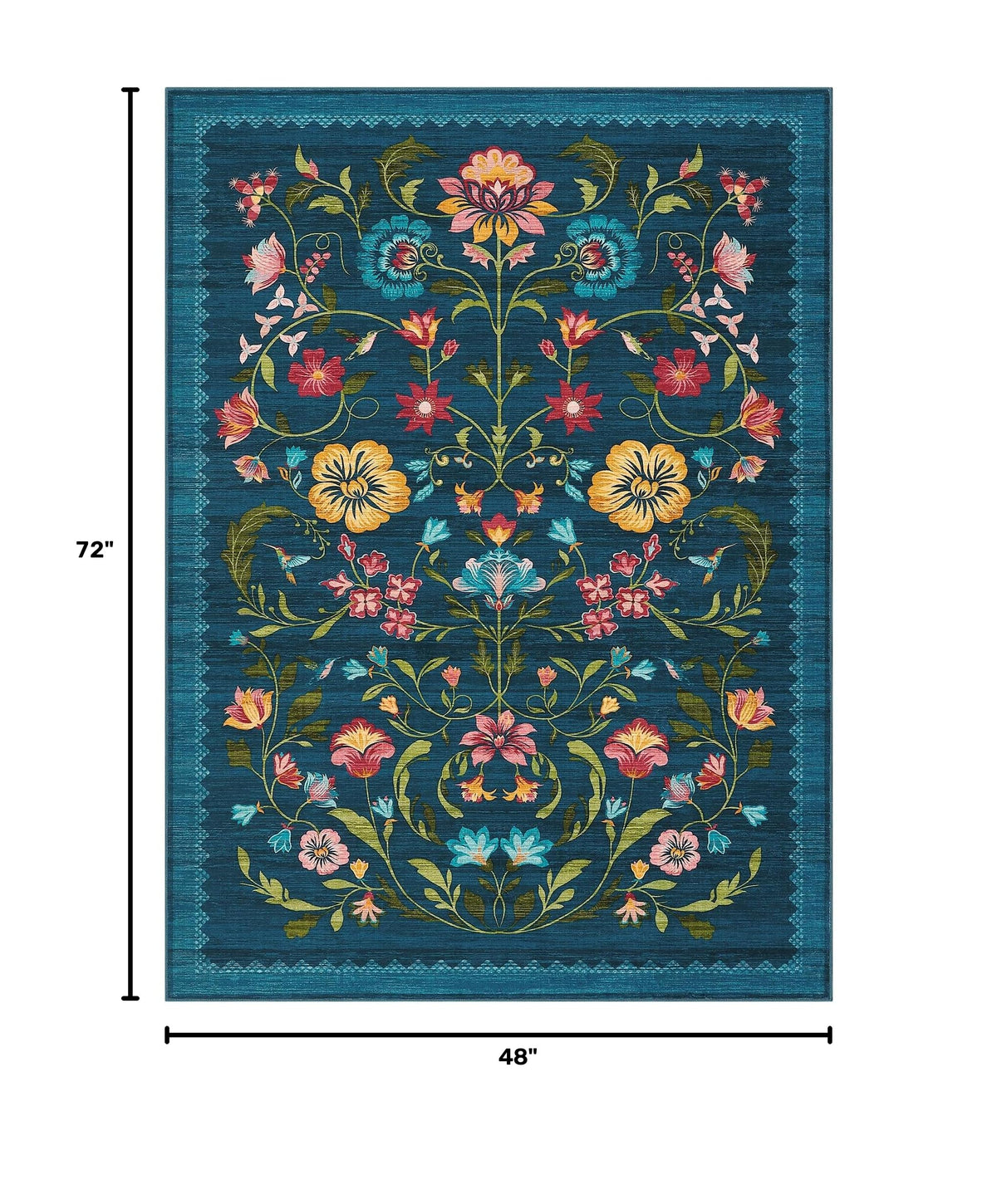 Washable Rug 4x6 Area Rugs for Living Room (C Blue / 4' x 6' (Rectangular))