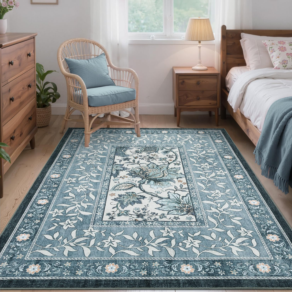 Provence 5x7 Area Rugs (Oriental Misty Blue / 5' x 7' (Rectangular))