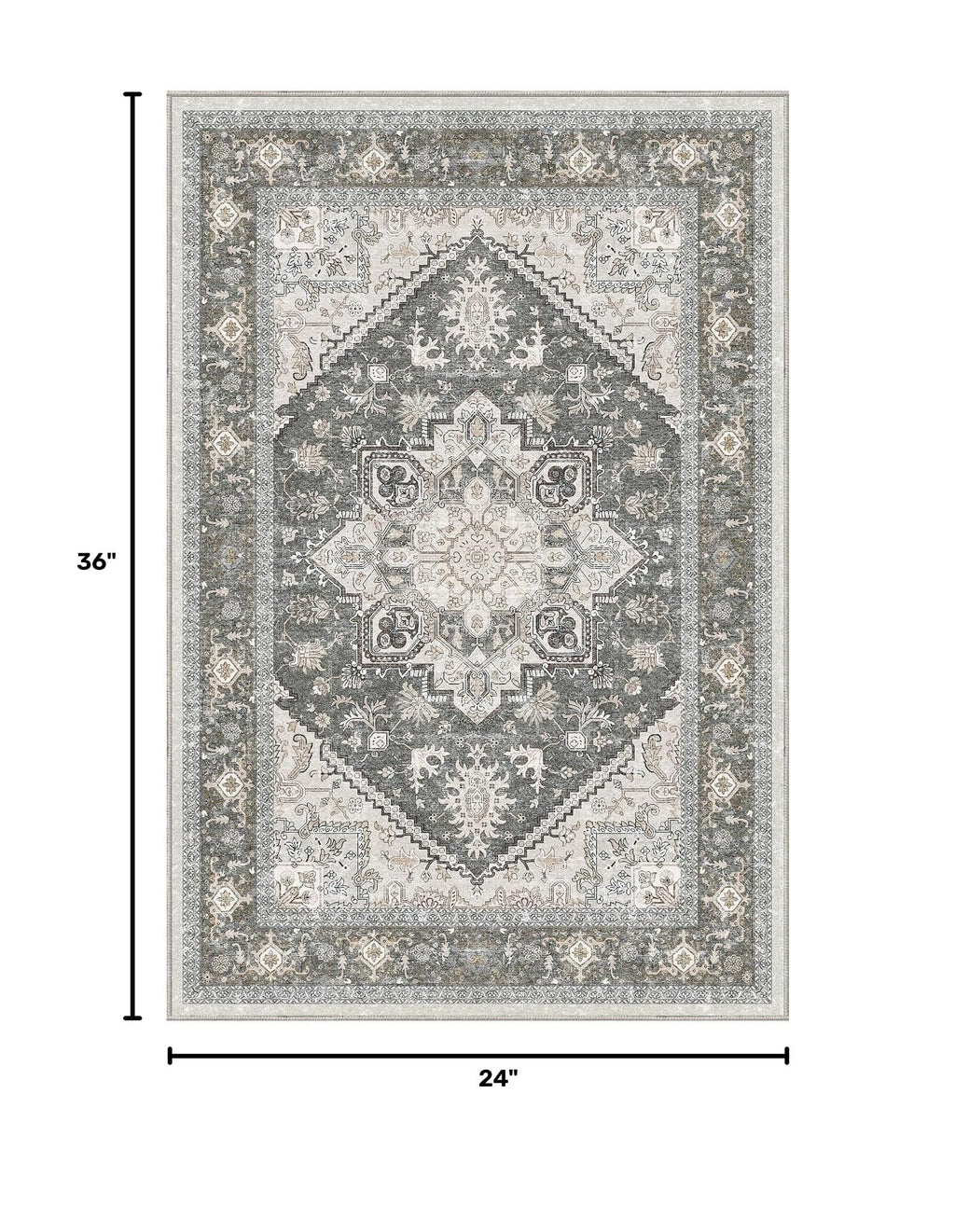 Soft Area Rugs 2x3 (2' x 3' (Rectangular) / Greenish Grey)