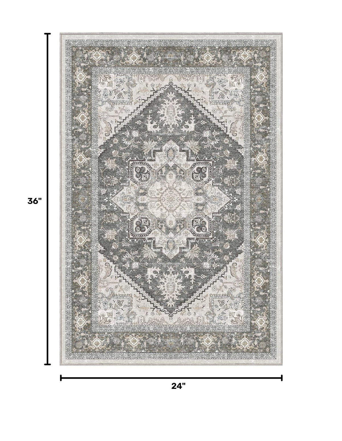 Soft Area Rugs 2x3 (2' x 3' (Rectangular) / Greenish Grey)