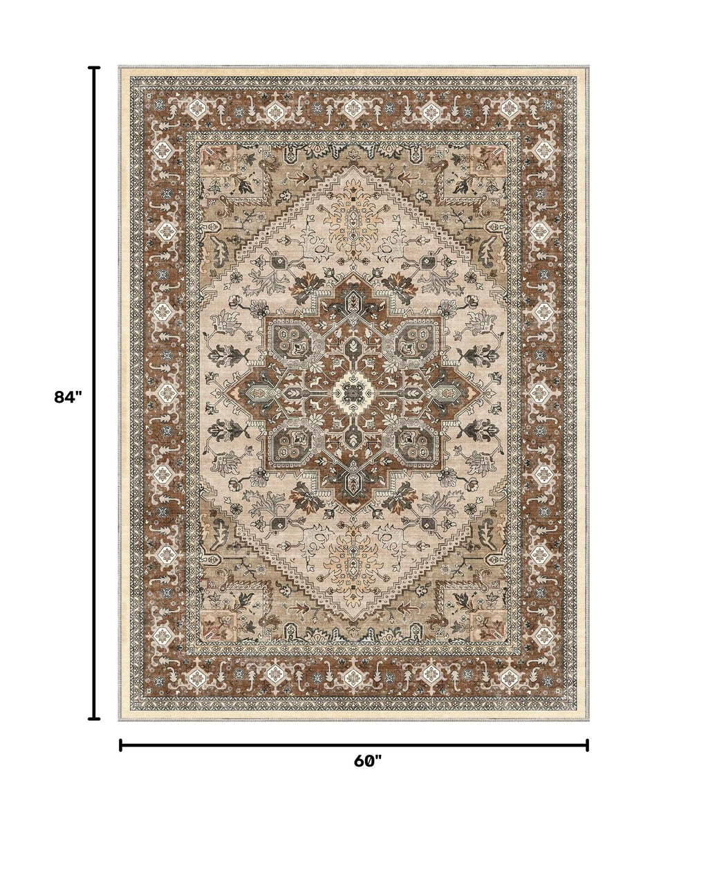 Soft Area Rugs 5x7 (5' x 7' (Rectangular) / Brown)