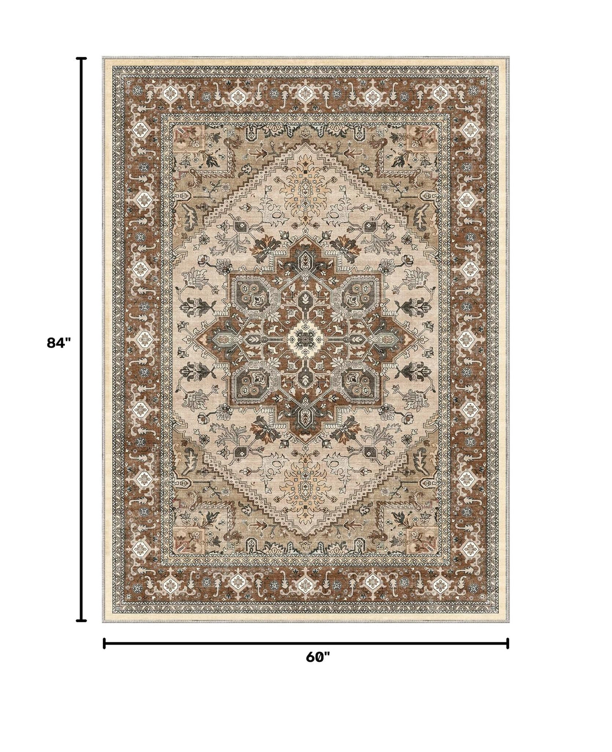 Soft Area Rugs 5x7 (5' x 7' (Rectangular) / Brown)