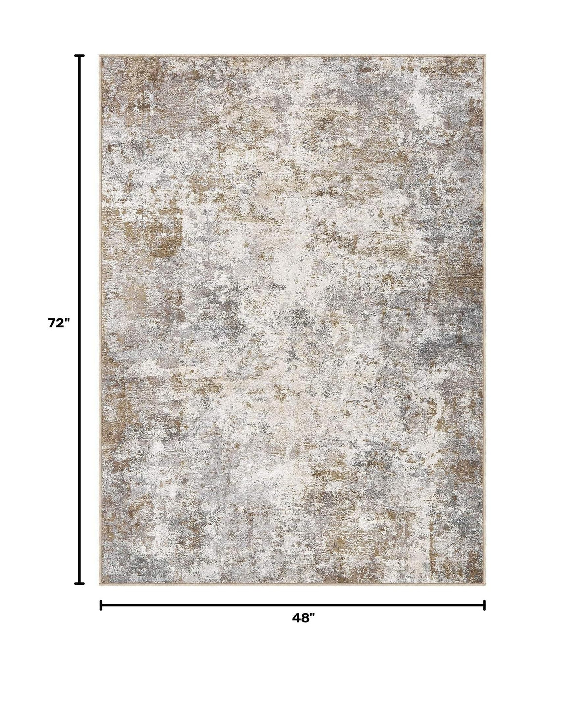 4x6 Area Rug Living Room Rugs Washable Neutral Brown Grey Carpet (Brown Grey / 4' x 6' (Rectangular))
