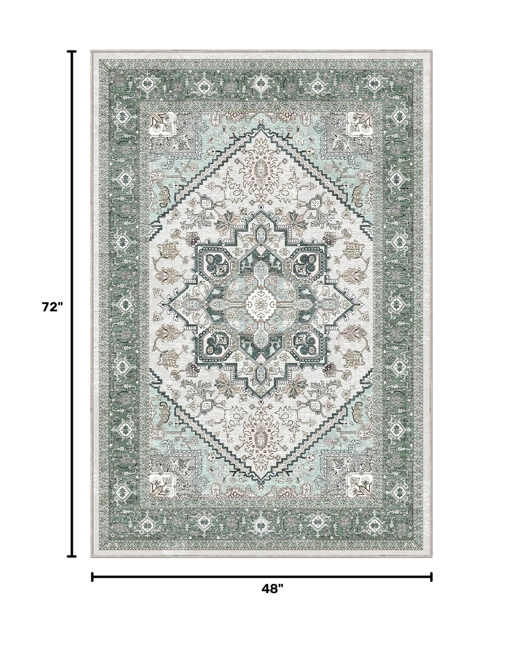 Soft Area Rugs 4x6 (4' x 6' (Rectangular) / Green)
