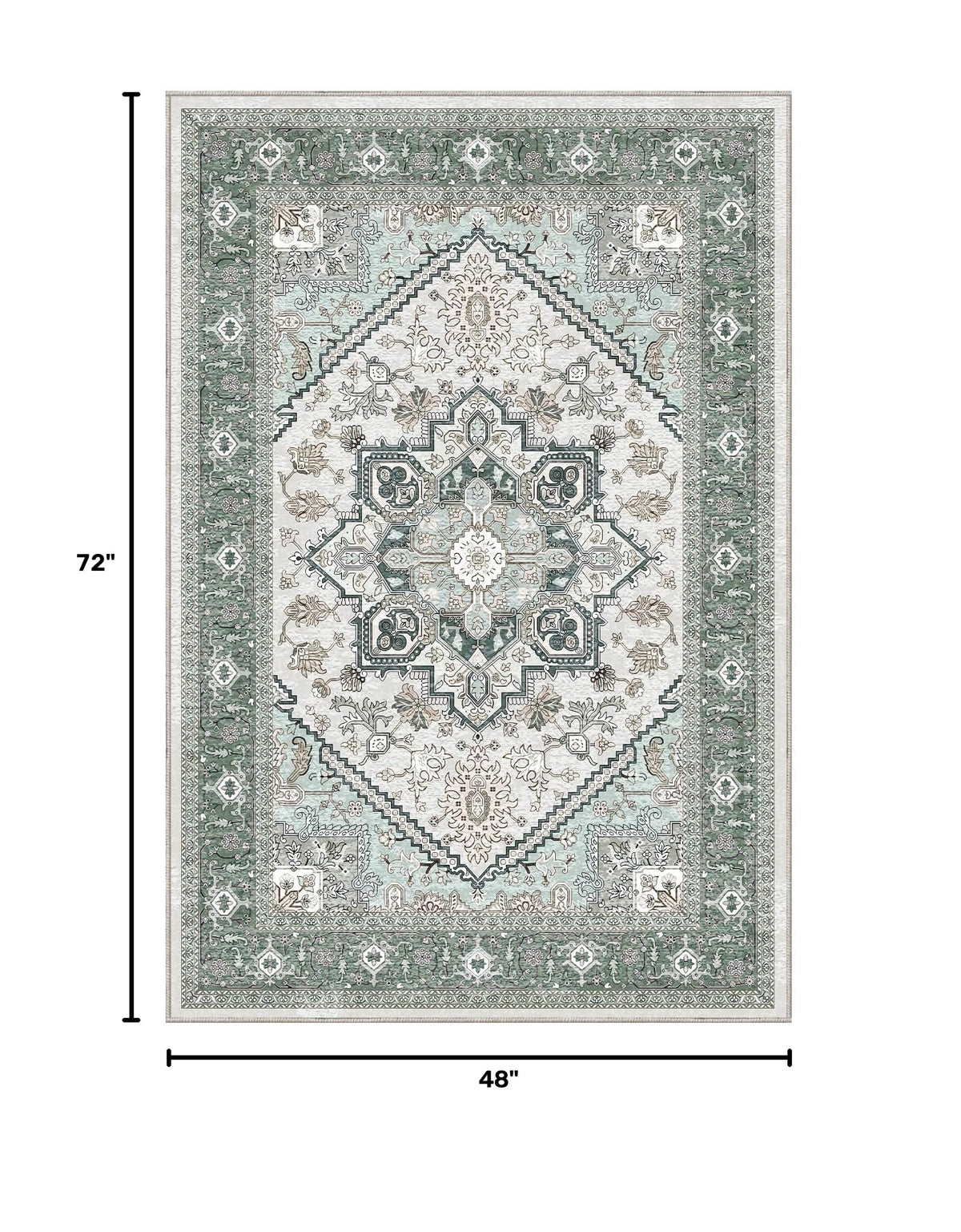 Soft Area Rugs 4x6 (4' x 6' (Rectangular) / Green)