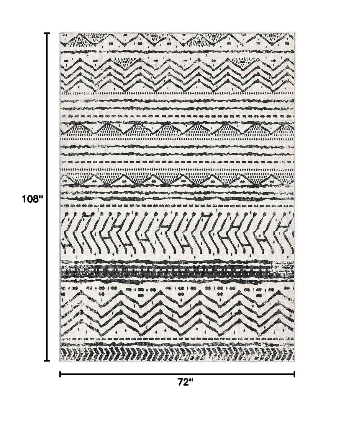 Area Rug Living Room Rugs (Ivory Black / 6' X 9' (Rectangular))