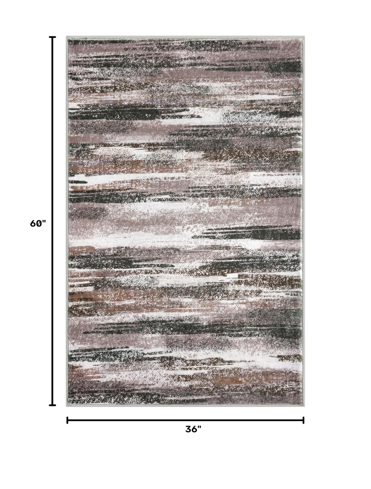 Modern Abstract Small Area Rug Indoor (3' x 5' (Rectangular) / Dark Light Brown White)