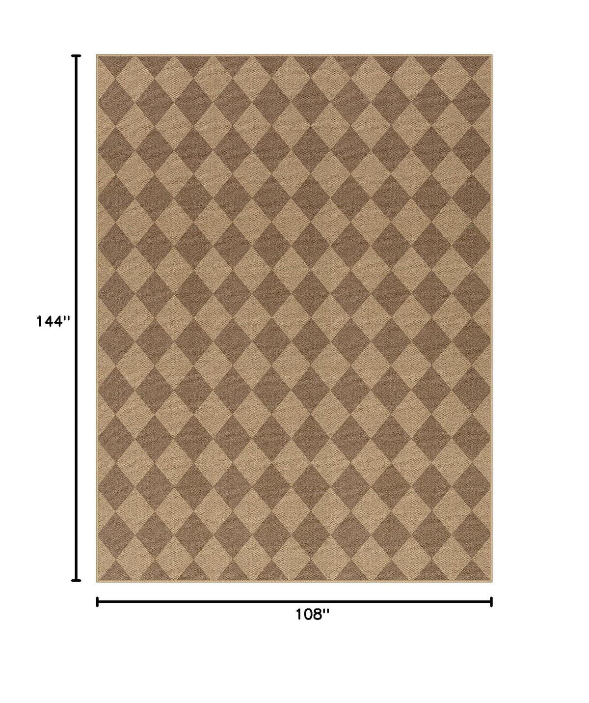 Checkered Easy Jute Dining Room Rug (9' x 12' (Rectangular) / Nature/Checkerboard -2)