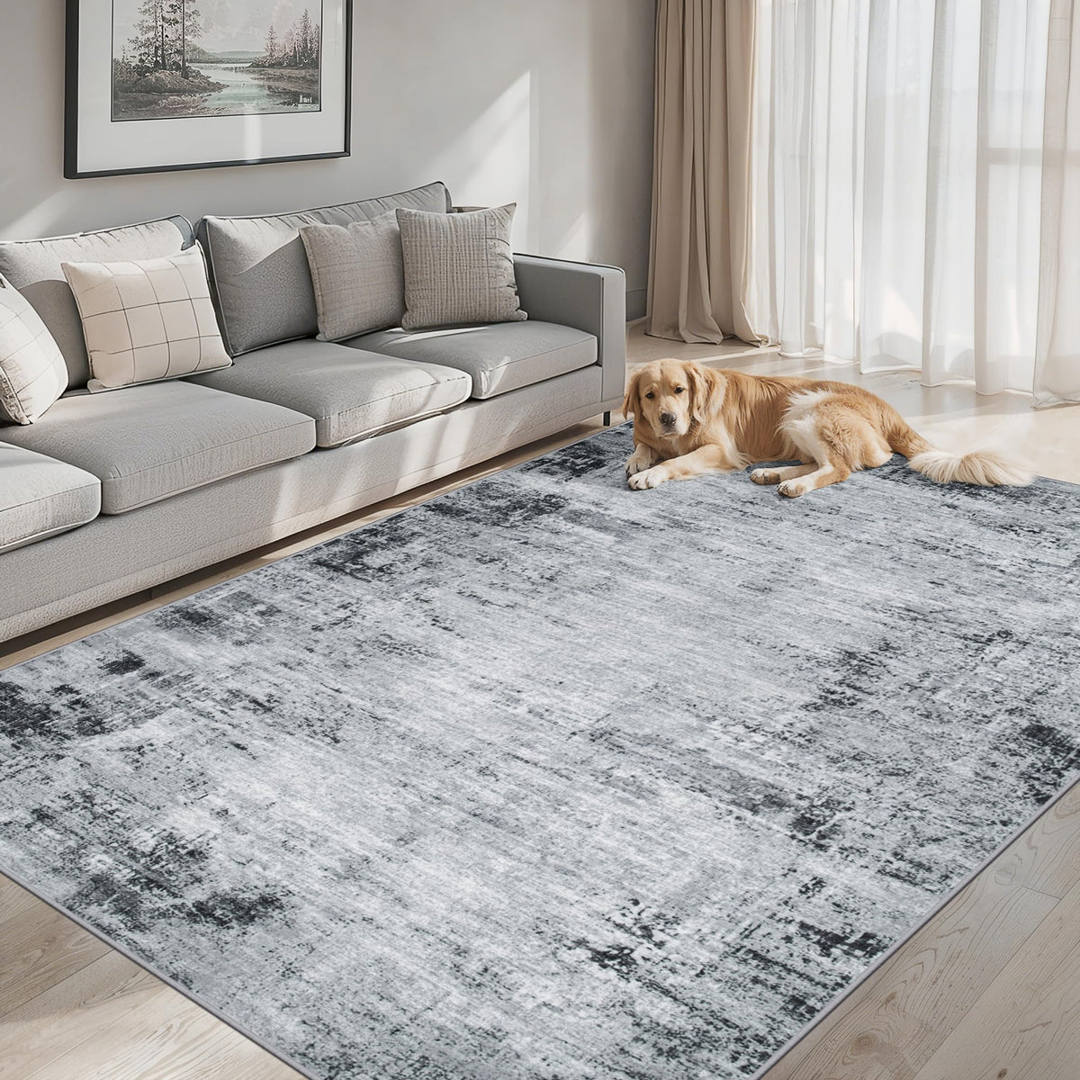 8x10 Area Rug Living Room (Black / 8' x 10' (Rectangular))